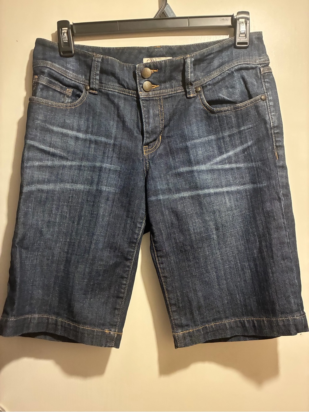 CAbi Dark Blue Denim Bermuda Shorts